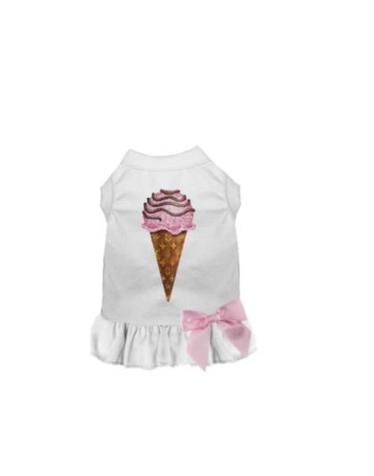 WHITE - My Favorite Chewy Vuitton Ice Cream Dress - Medium