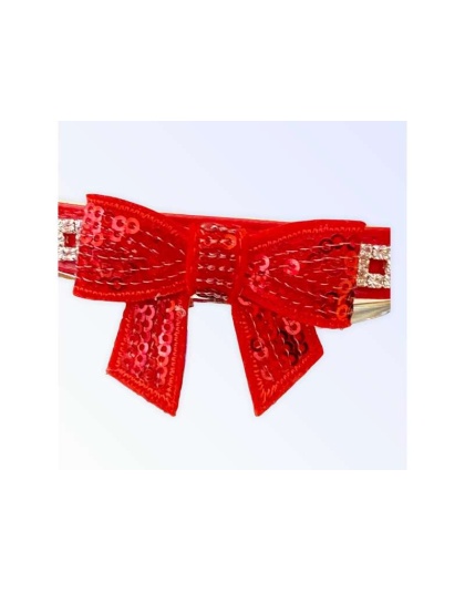 RED BOW - My Glam Holiday Bow Collar - Medium