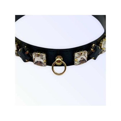 Black - My Rhinestone Glam Collar - 12"