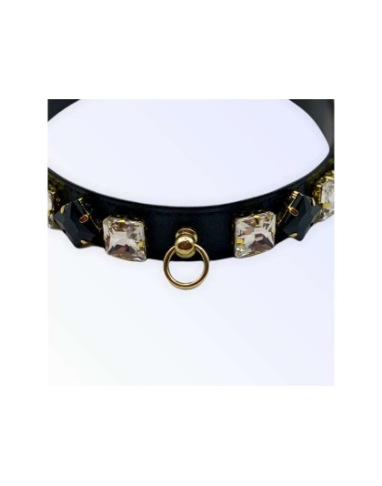 Black - My Rhinestone Glam Collar - 12"