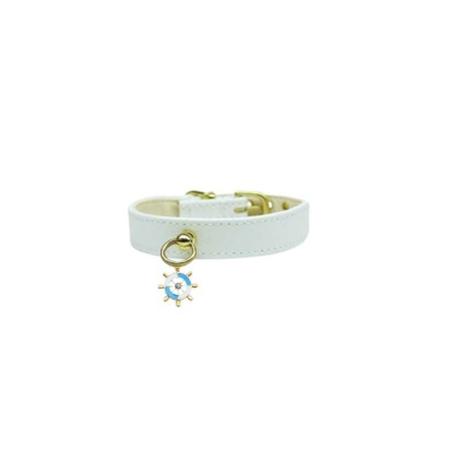 WHITE - Nautical Dog Charm Collar - 18"