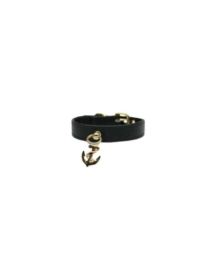 BLACK - Nautical Dog Charm Collar - 12"