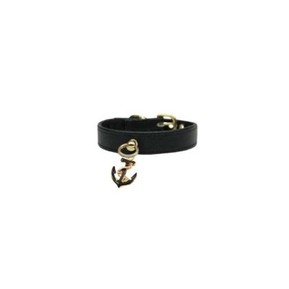 BLACK - Nautical Dog Charm Collar - 14"