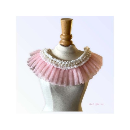 PINK - Pearl Neck Ruff - Large