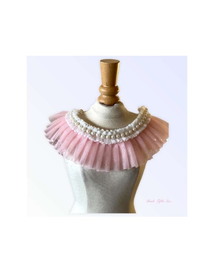 PINK - Pearl Neck Ruff - Medium