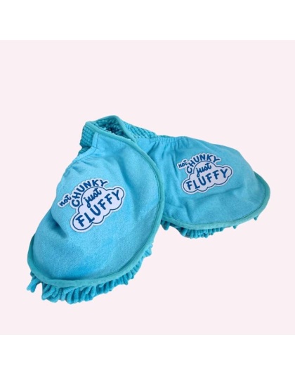 "Not Chunky Just Fluffy" Blue Bath Towel