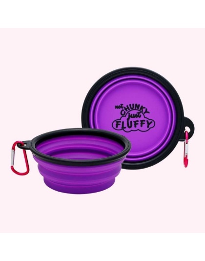 "Not Chunky Just Fluffy" Purple Dog Bowl