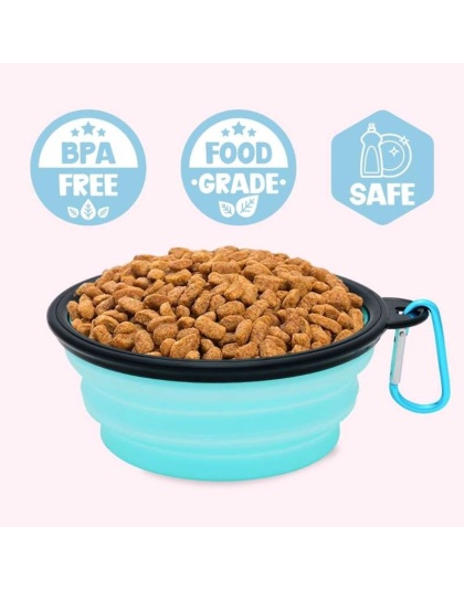 "Place Steak Here" Aqua Dog Bowl