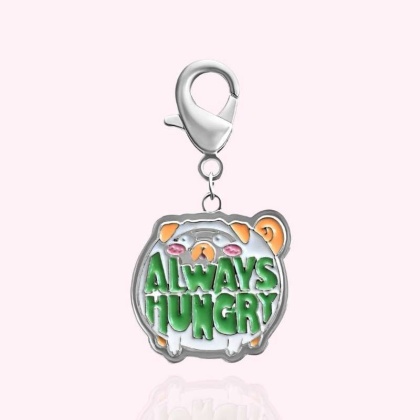 Silver - "Always Hungry" Dog Collar Charm