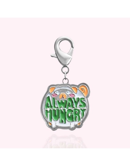 Silver - "Always Hungry" Dog Collar Charm