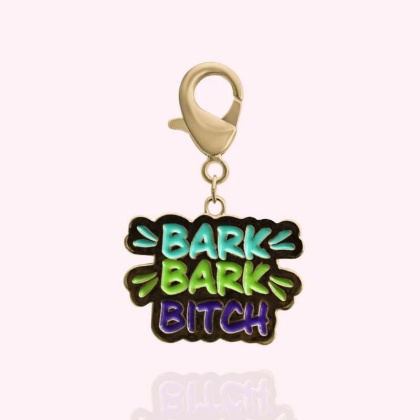 Gold - "Bark Bark Bitch" Dog Collar Charm