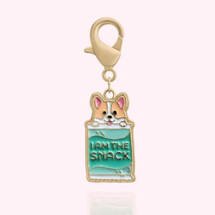 Gold - "I Am The Snack" Dog Collar Charm