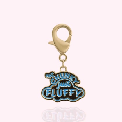 Gold - "Not Chunky Just Fluffy" Dog Collar Charm