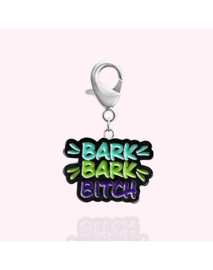 Silver - "Bark Bark Bitch" Dog Collar Charm