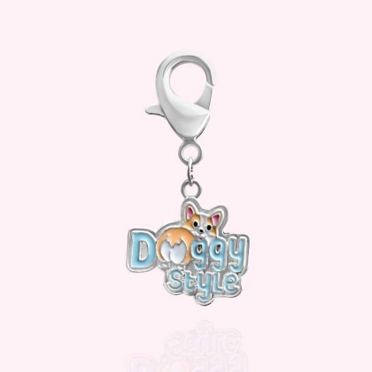 Silver - "Doggy Style" Dog Collar Charm