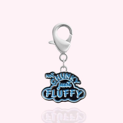 Silver - "Not Chunky Just Fluffy" Dog Collar Charm