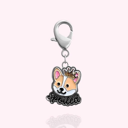 Silver - "Spoiled" Dog Collar Charm