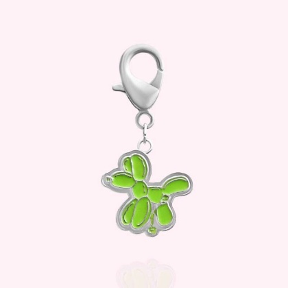 Silver - Balloon Dog Collar Charm