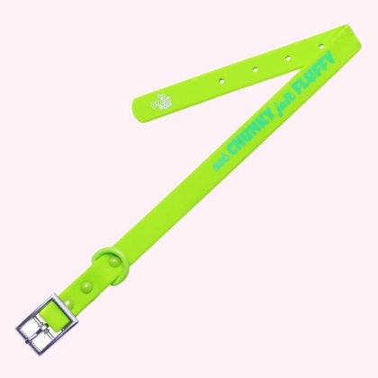 "Not Chunky Just Fluffy" Lime Green Silicone Collar - Large