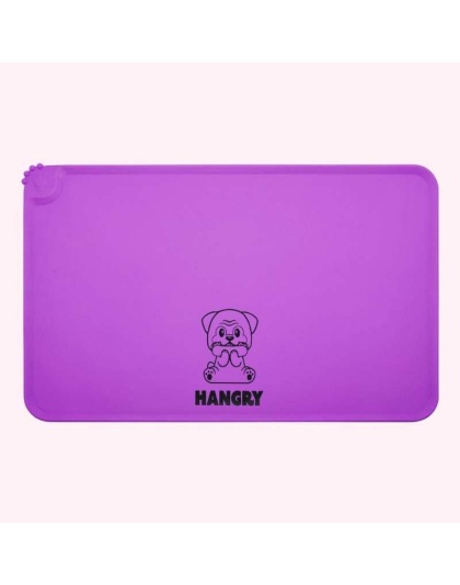 "Hangry" Purple Dog Food Mat