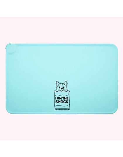 "I Am The Snack" Aqua Dog Food Mat