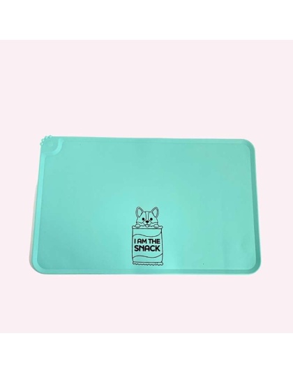 "I Am The Snack" Aqua Dog Food Mat