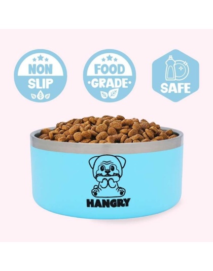 "Hangry" Blue Food Bowl