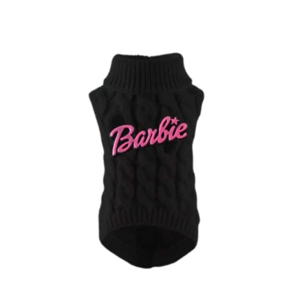 Chic Barbie Knit Turtleneck-Dog Sweater - Large