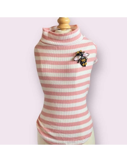 Dazzling Bee Stripe Turtleneck- Dog Sweater - XS