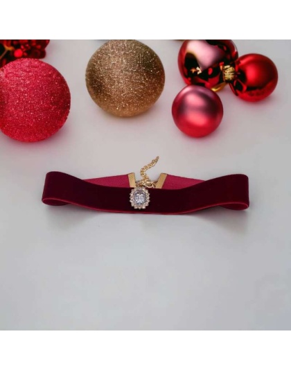 Luxurious Velvet Crystal Dog Collar - 12"