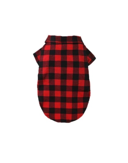 My Fancy Buffalo Plaid Bowtie Dog Shirt - S