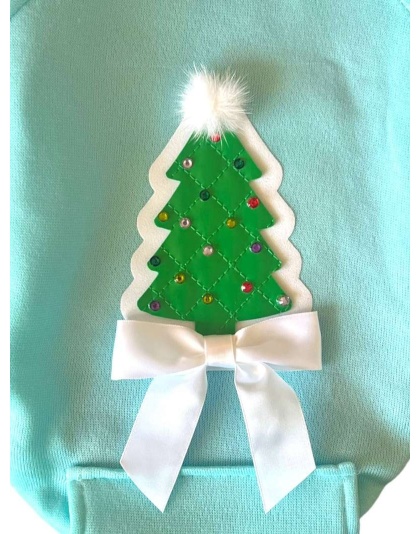 Quilted Christmas Tree Dog Hoodie - Medium