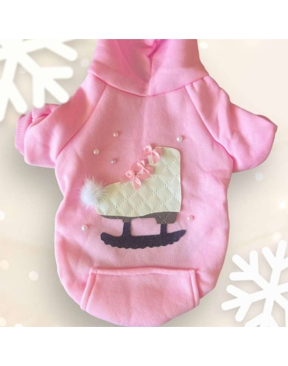 Quilted Ice Skate Dog Hoodie - Small