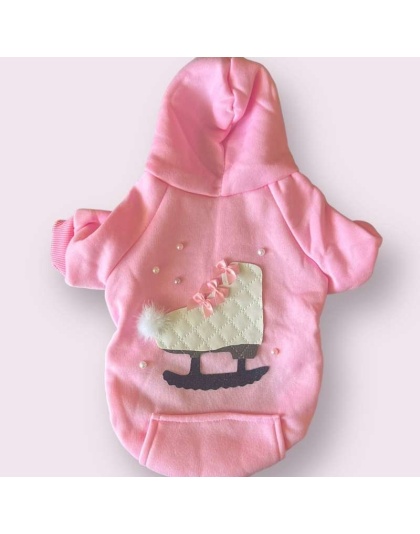 Quilted Ice Skate Dog Hoodie - Small