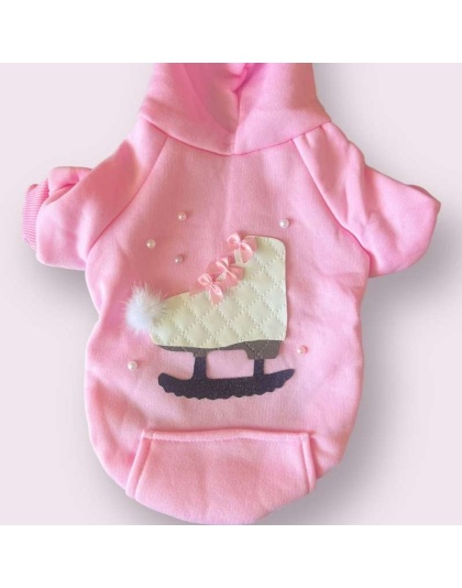 Quilted Ice Skate Dog Hoodie - Small