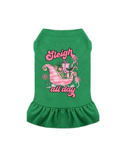 Sleigh All Day - Dog Dress - 2XL