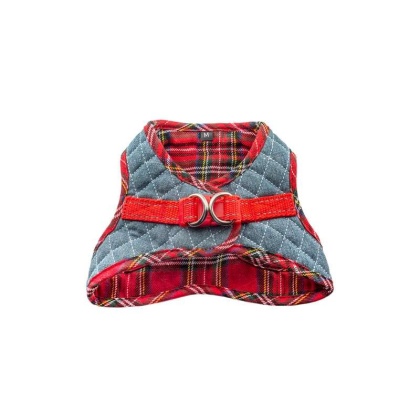 Denim & Red Plaid - Step-In Denim Harness - Medium