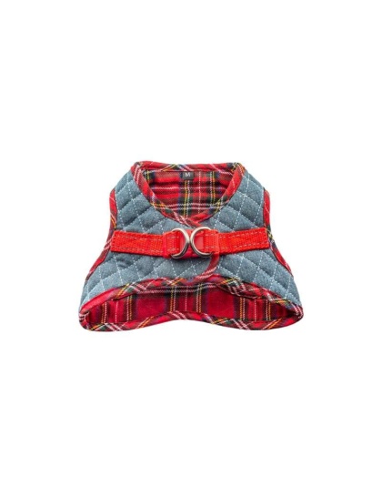 Denim & Red Plaid - Step-In Denim Harness - Medium