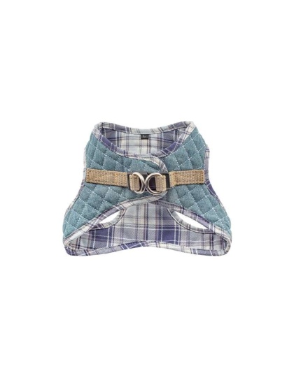 Denim & Blue Plaid - Step-In Denim Harness - XS