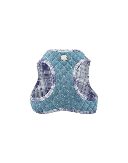 Denim & Blue Plaid - Step-In Denim Harness - XS