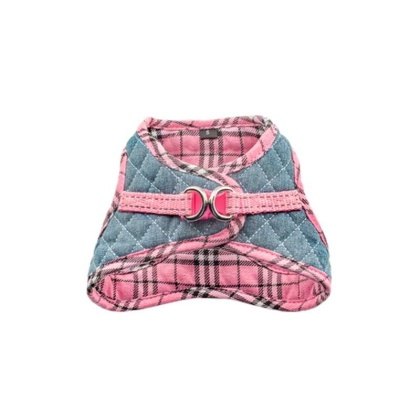 Denim & Pink Plaid - Step-In Denim Harness - XS