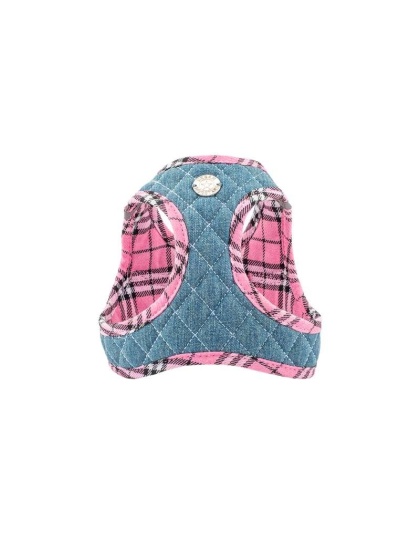 Denim & Pink Plaid - Step-In Denim Harness - XS