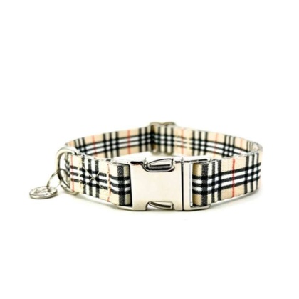 Beige Plaid - Adjustable Collar - Small