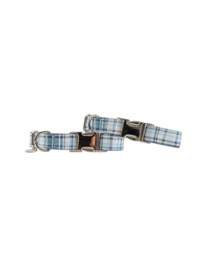 Blue Plaid - Adjustable Collar - Small