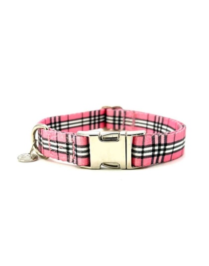 Pink Plaid - Adjustable Collar - Medium