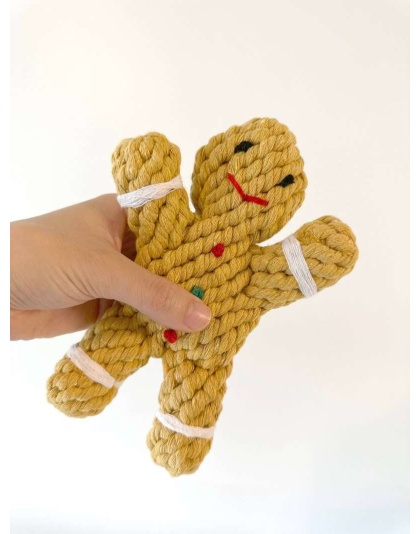 Handmade Sustainable Gingerman Rope Toys, Dog Chew Toys