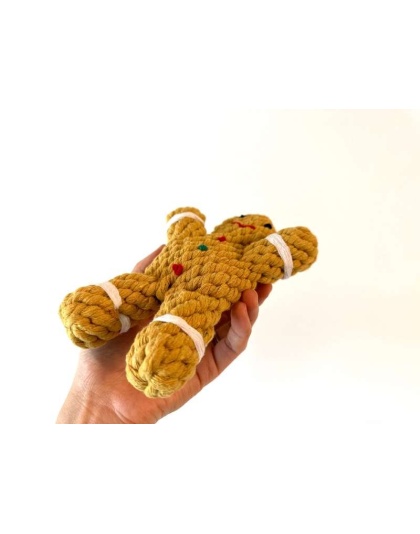 Handmade Sustainable Gingerman Rope Toys, Dog Chew Toys