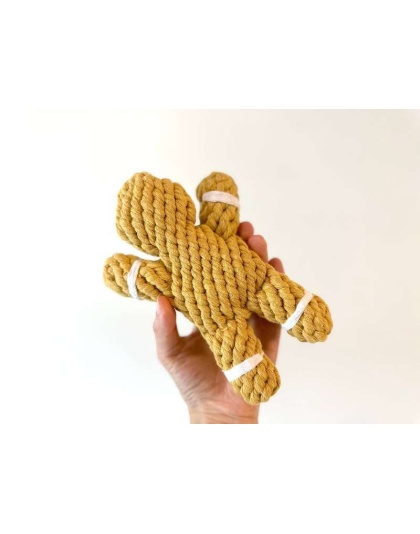 Handmade Sustainable Gingerman Rope Toys, Dog Chew Toys