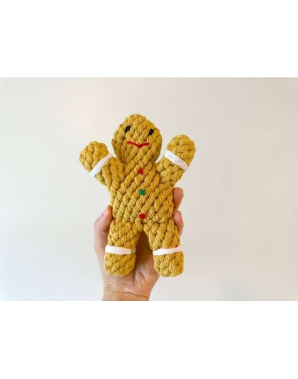 Handmade Sustainable Gingerman Rope Toys, Dog Chew Toys