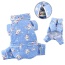 Light Blue - Snowman & Snowflake Flannel Pajamas with 2 Pockets - M